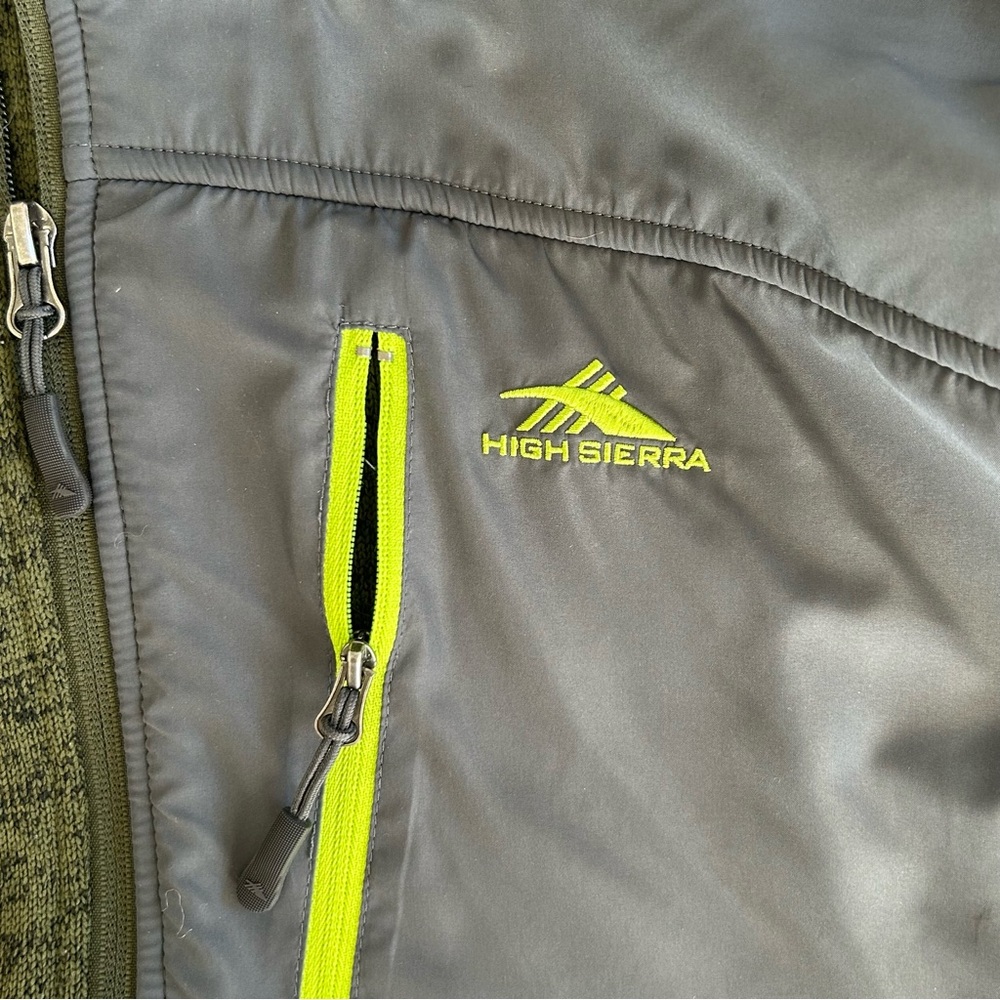 HIGH SIERRA Men Funston II Sweater‎ Fleece Jacket Moss Green Thermal Full Zip XL - Picture 6 of 15